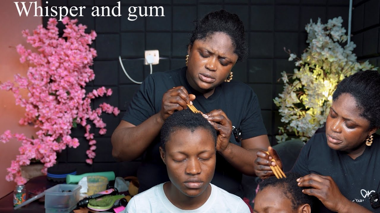 ASMR soft whisper and gum attentive hair scratching,scalp oiling for instant sleep 