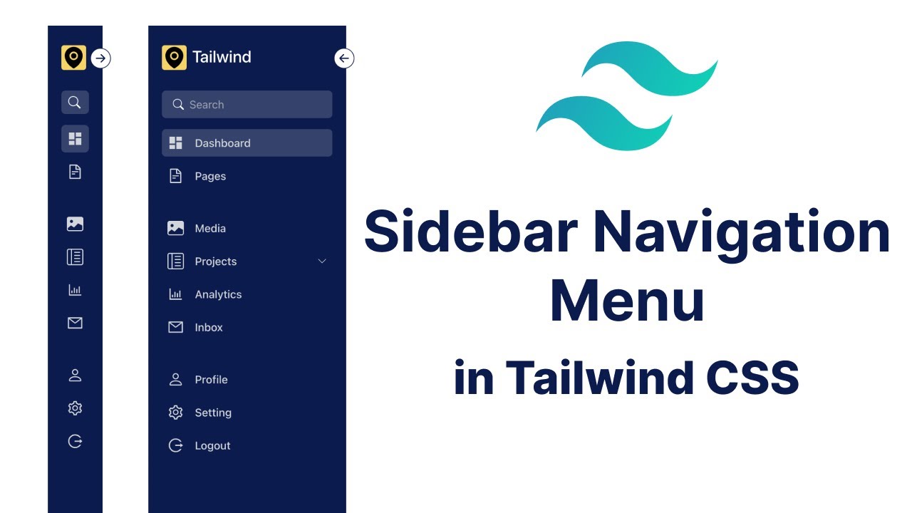 Меню навигации боковой панели с использованием Tailwind CSS | Руководство для начинающих по Tailw...