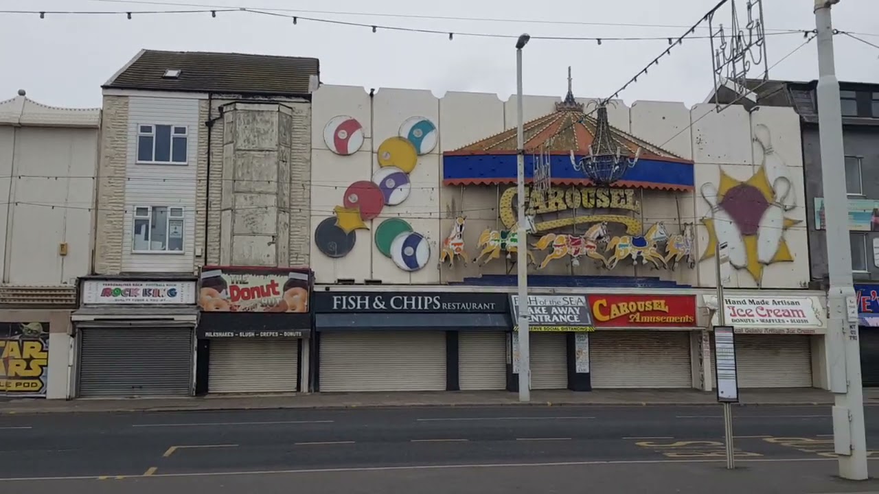 Blackpool Central Promenade Early  Bank Holiday Monday It's Raining