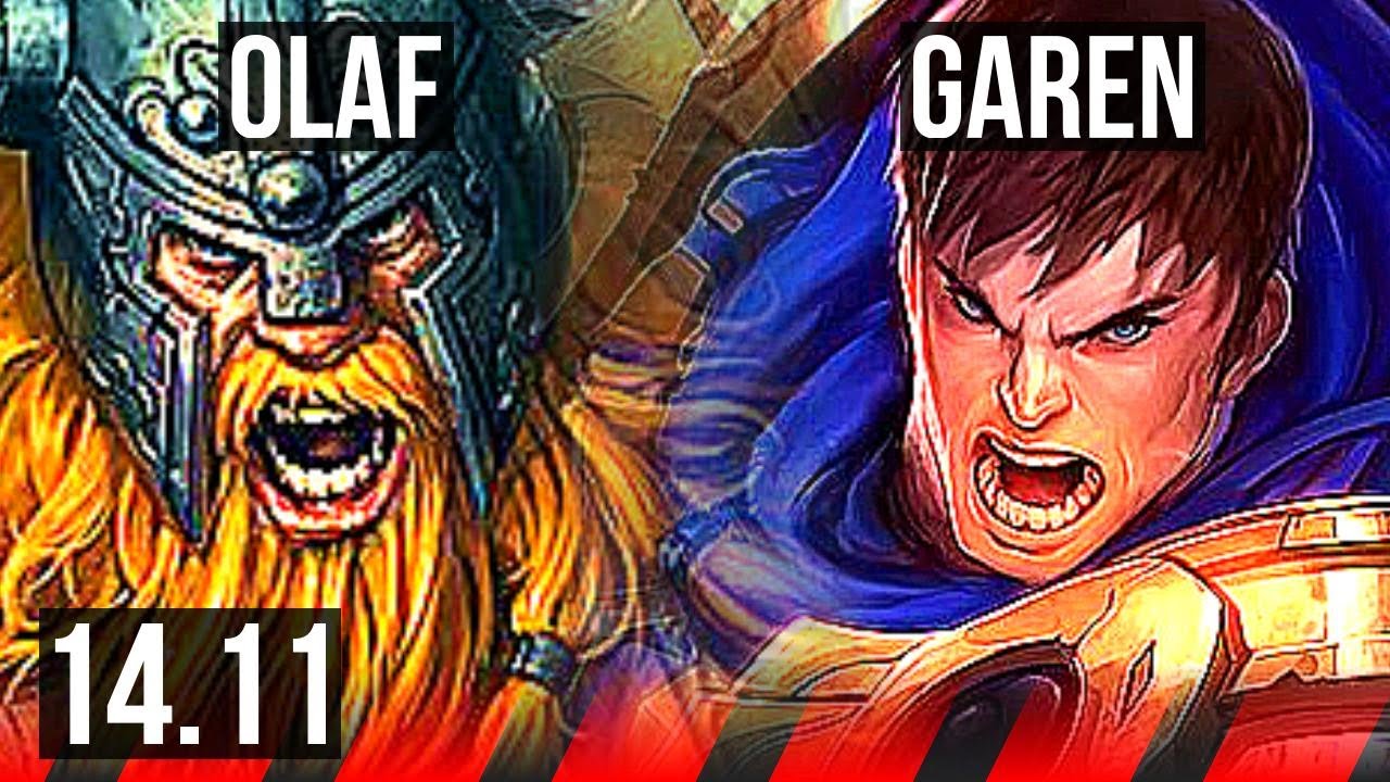 OLAF vs GAREN (TOP) | Rank 4 Olaf, 9 solo kills | TR Challenger | 14.11