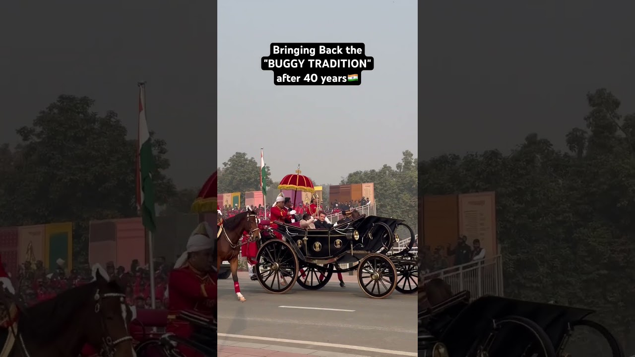 President Droupadi Murmu & chief guest Emmanuel Macron entry on 75th R-Day #republicday #president