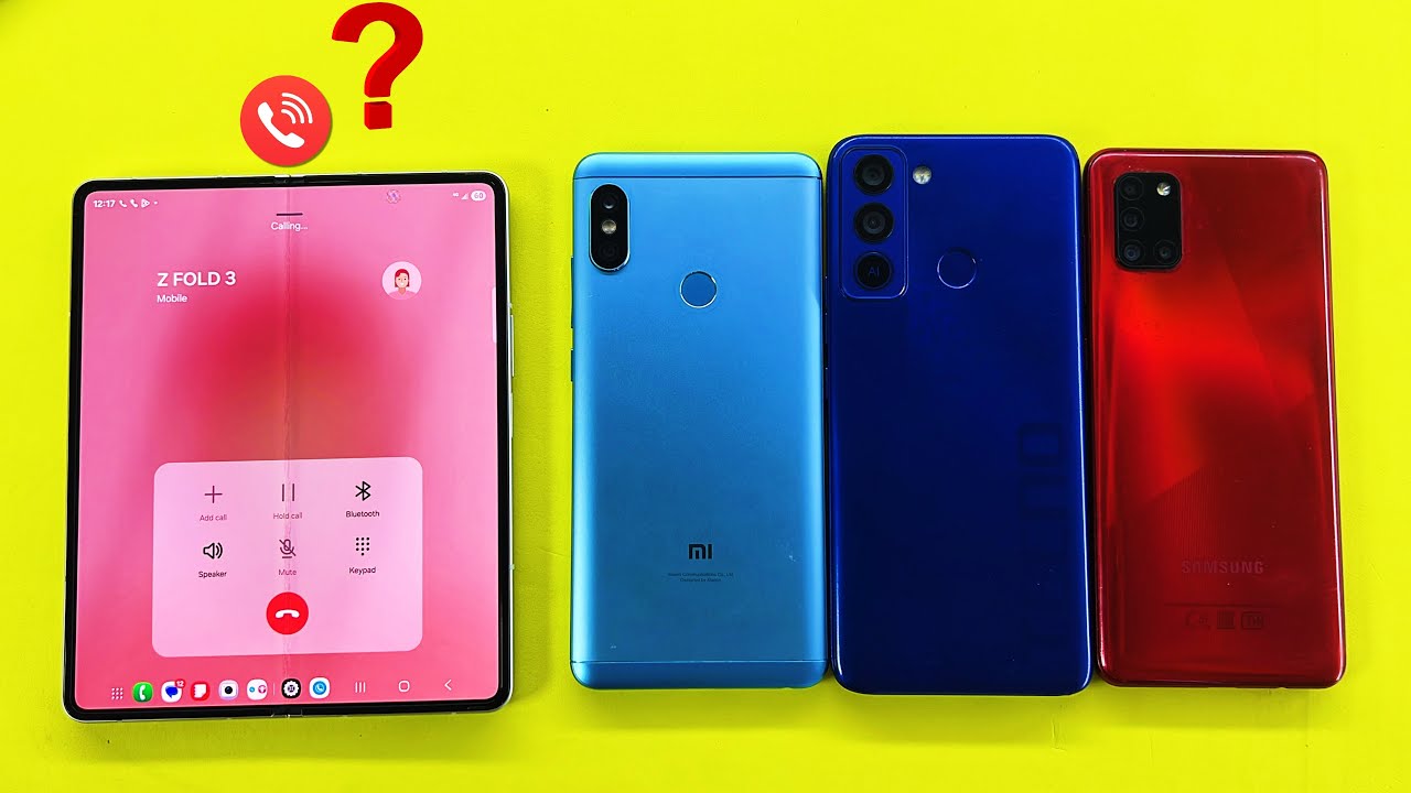 Samsung Z Fold 3 Calling On Xiaomi Redmi N5 + Samsung A31 + TECNO Pop / Incoming & Outgoing Call