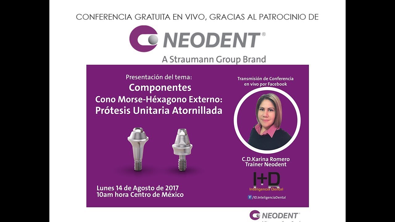 565 Componentes Cono Morse-Hexágono Externo: Prótesis unitaria atornillada