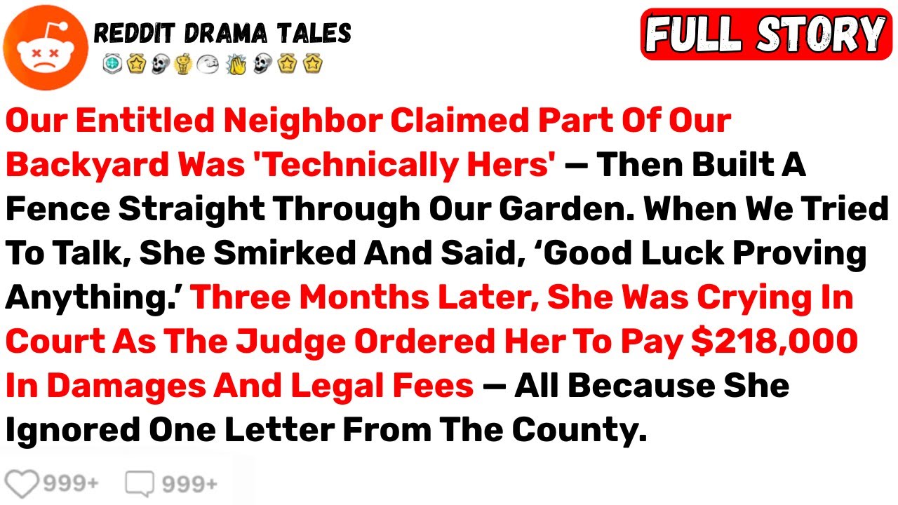 Our Entitled Neighbor Claimed Part Of Our Backyard Was 'Technically Hers'... - Best Reddit Stories