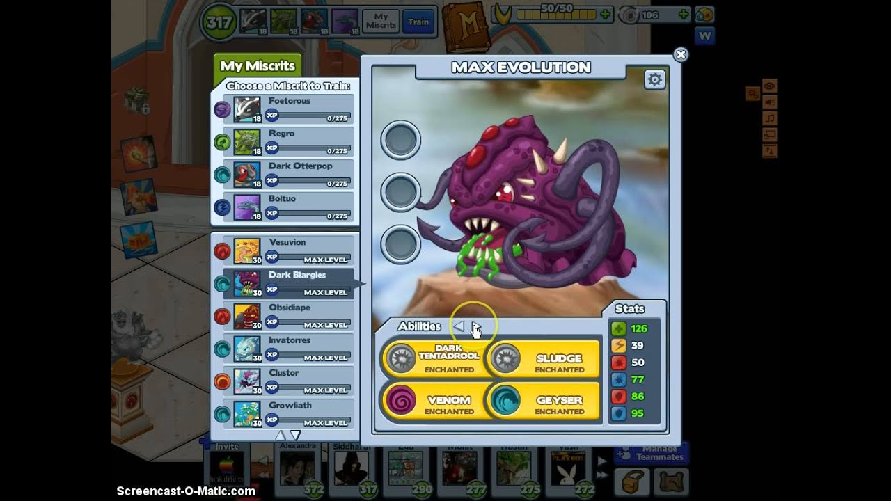 Miscrits Dark Blargles - Enchantments