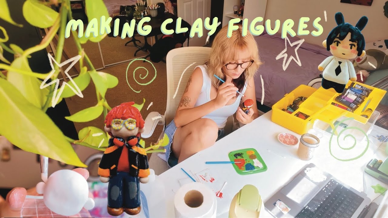 Making clay figures for my first stamp rallies! | Studio Vlog