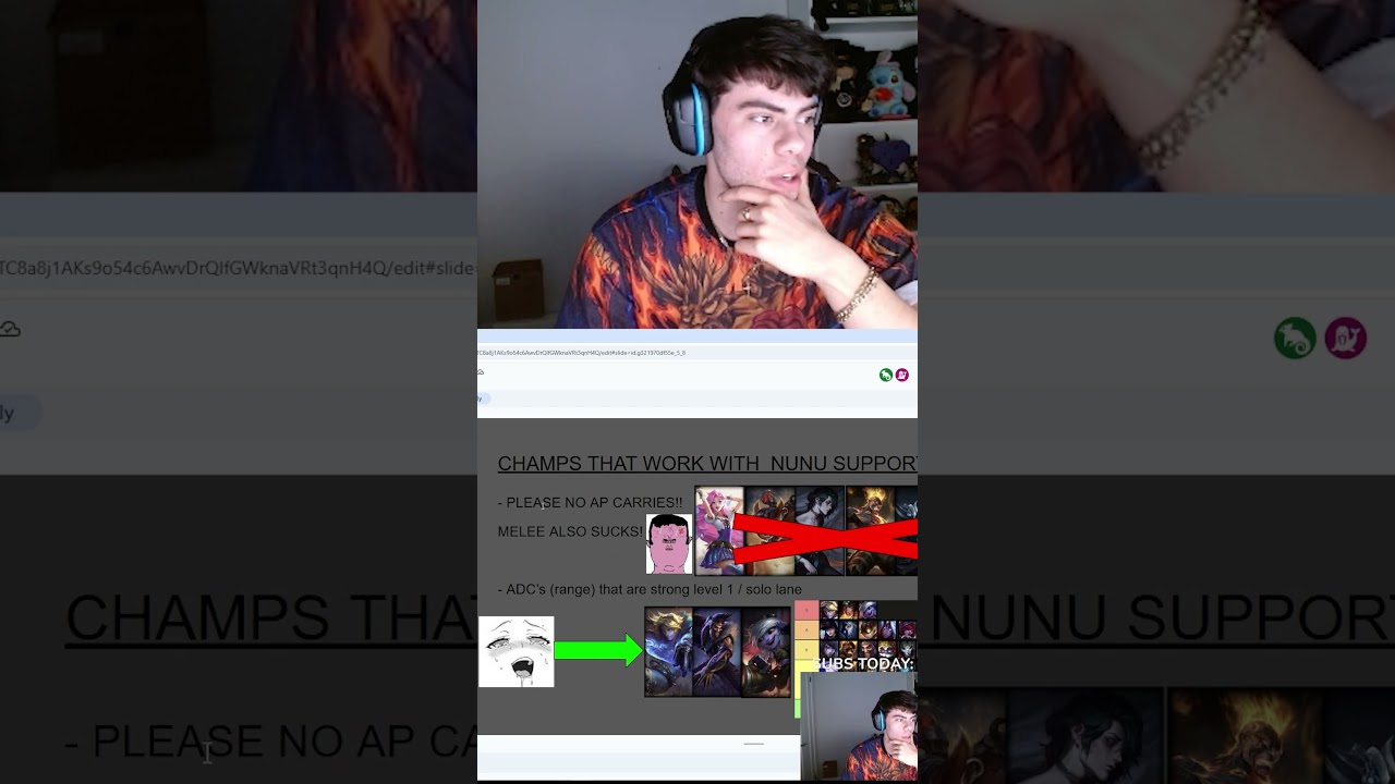 Dantes reads my Nunu support powerpoint  #nunuguide #leagueoflegends #nunu #dantes #doaenel