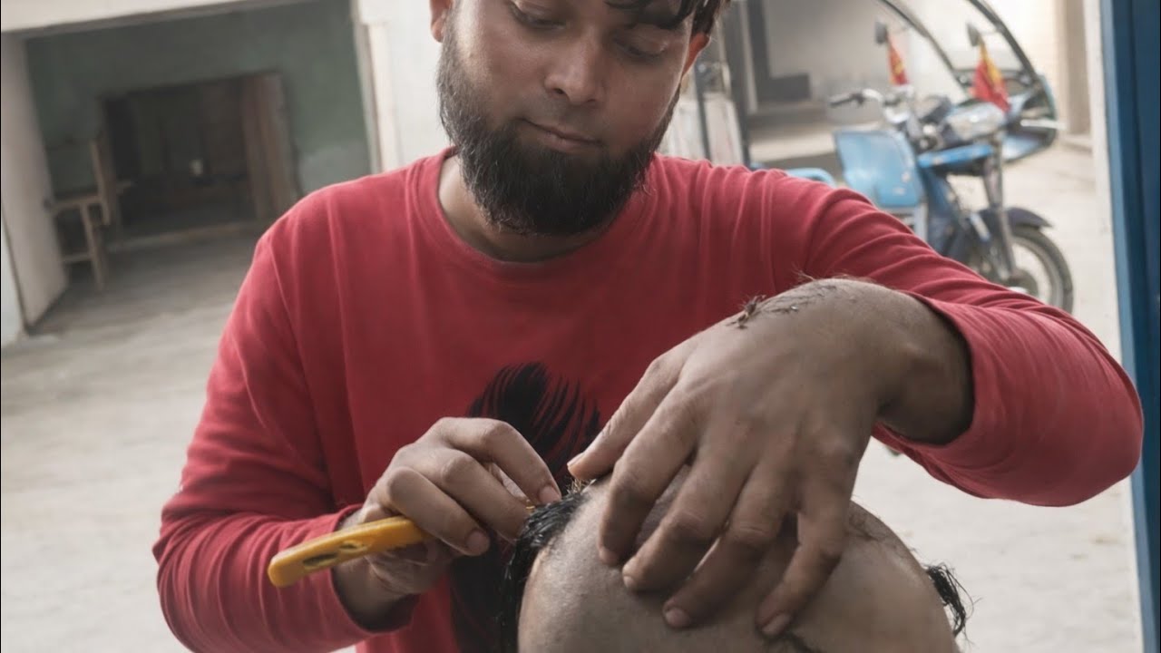 Full Head Shave Transformation 2026 | Clean Head Shaving Village Style | Desi Barber 