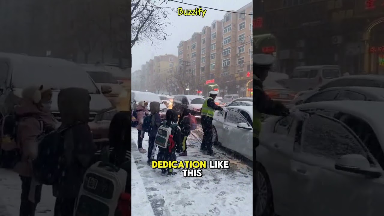 ❄️🚓 Endless Dedication: An Inspiring Story of a Police Officer in the Middle of a Snowstorm 🛡️✨