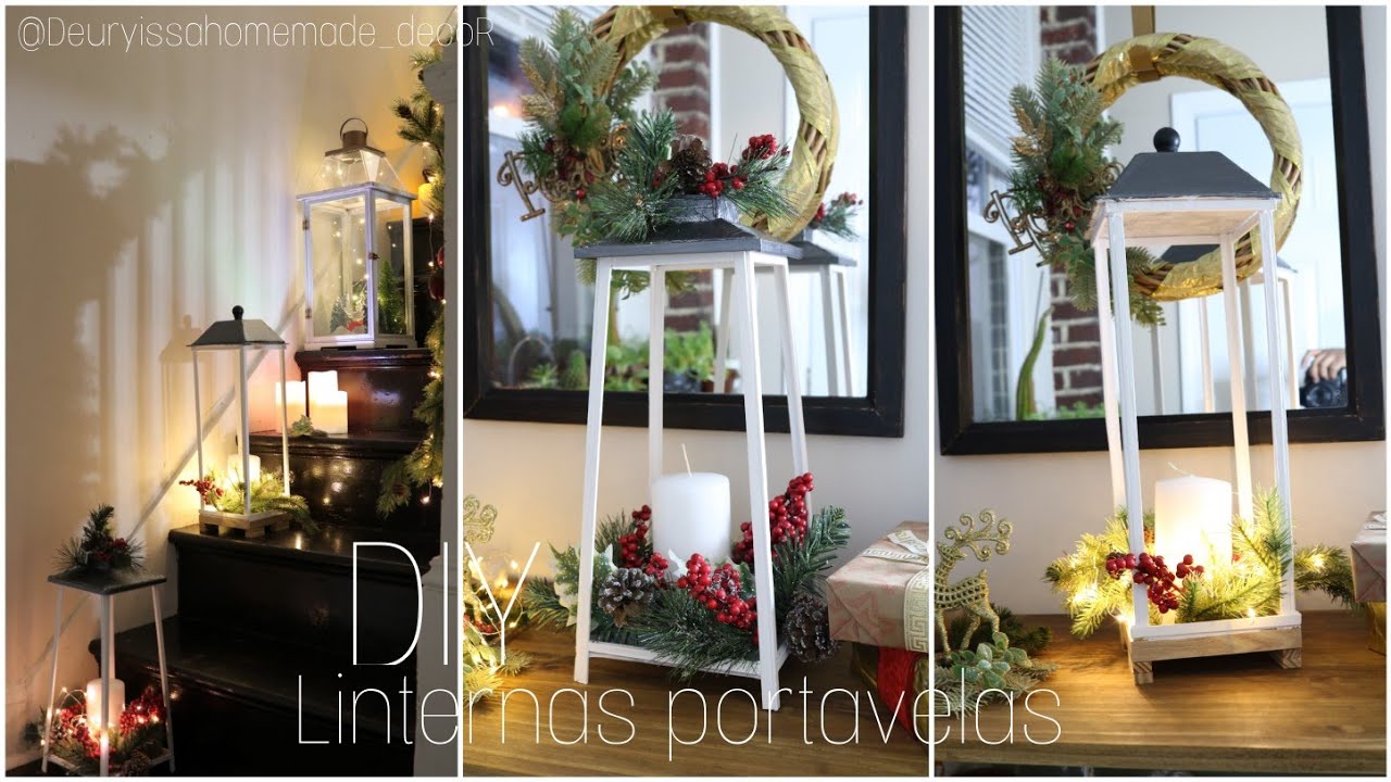Cómo hacer linternas portavelas con cartón y palitos de madera |DIYs fáciles para navidad|Deuryissa