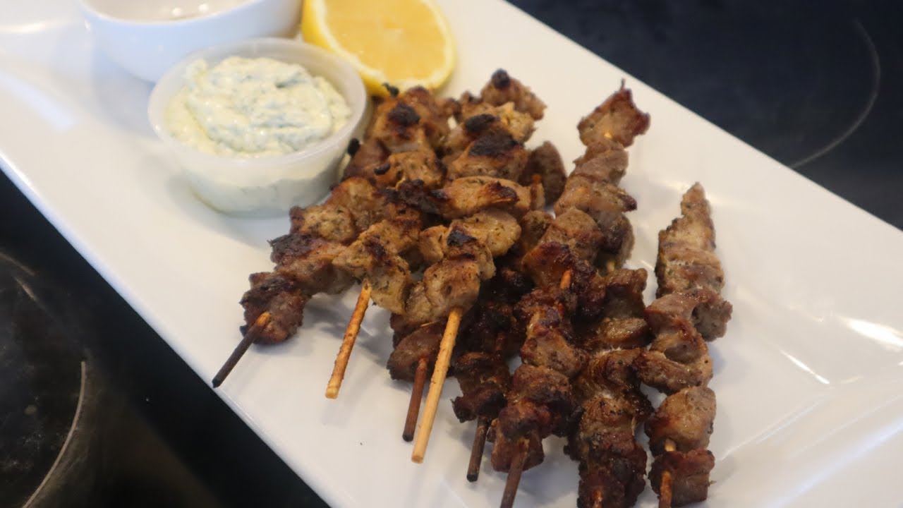 Traditional Greek Pork souvlaki with Just 5 ingredients!