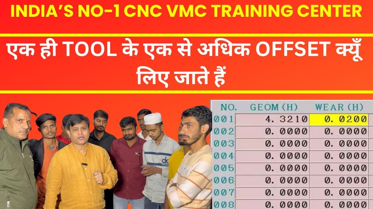 Different Geometry Offset On Cnc Vmc Machine In hindi by Cnc Basic Cad Cam