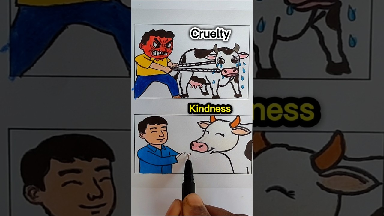 Cruelty vs Kindness ✨ | Emotional Drawing Shorts 
