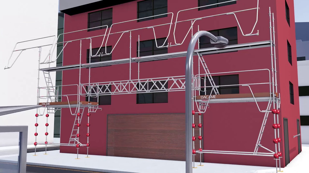 MEKA 48 - Montaje de andamio multidireccional en fachada - montage en fa&ccedil;ade avec MEKA 48