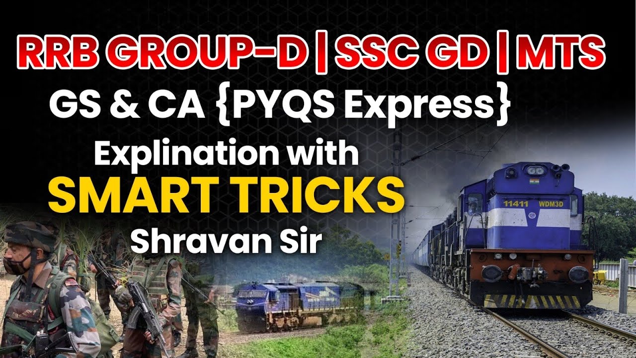 SSC GD / RRB GROUP D / MTS / NTPC / GS / CURRENT AFFAIRS PYQS EXPRESS TEST SERIES by Shravan sir