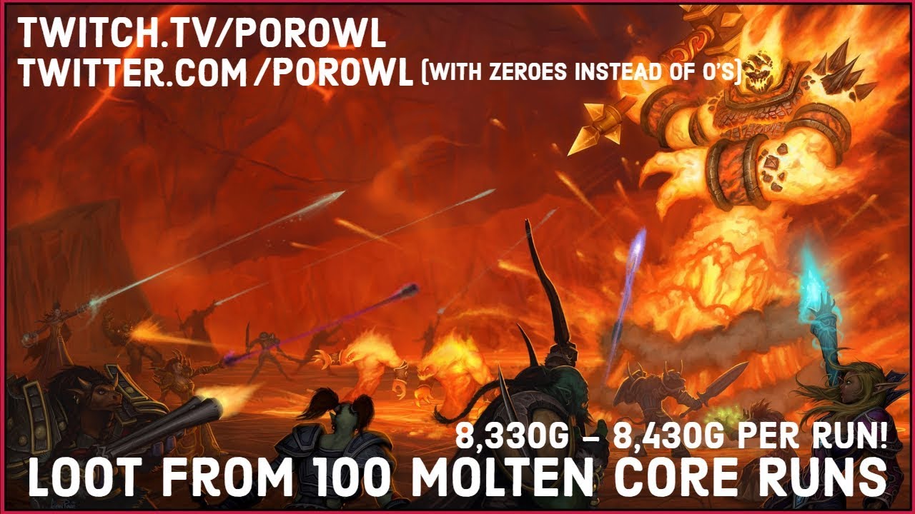 WoW Gold Farm | Loot From 100 Molten Core Trash Runs | 832,952g - 842,952 | 8,330g - 8,430g Per Run!