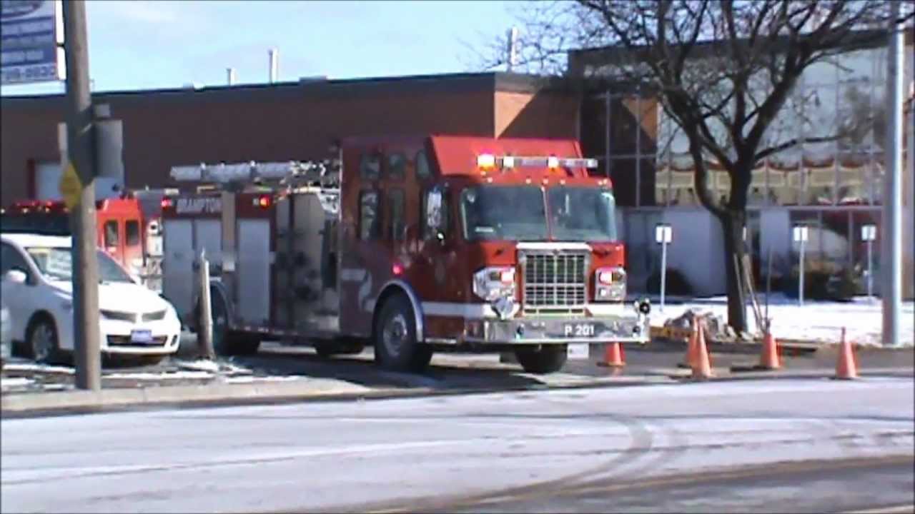 Brampton Fire Pumper 201 & Squad 251 Responding
