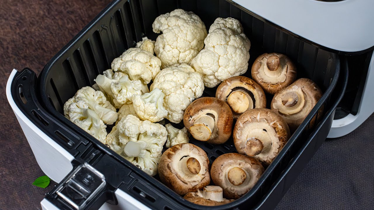 Just Put Cauliflower + Mushrooms in Air Fryer...OMG, No Pizza Anymore!