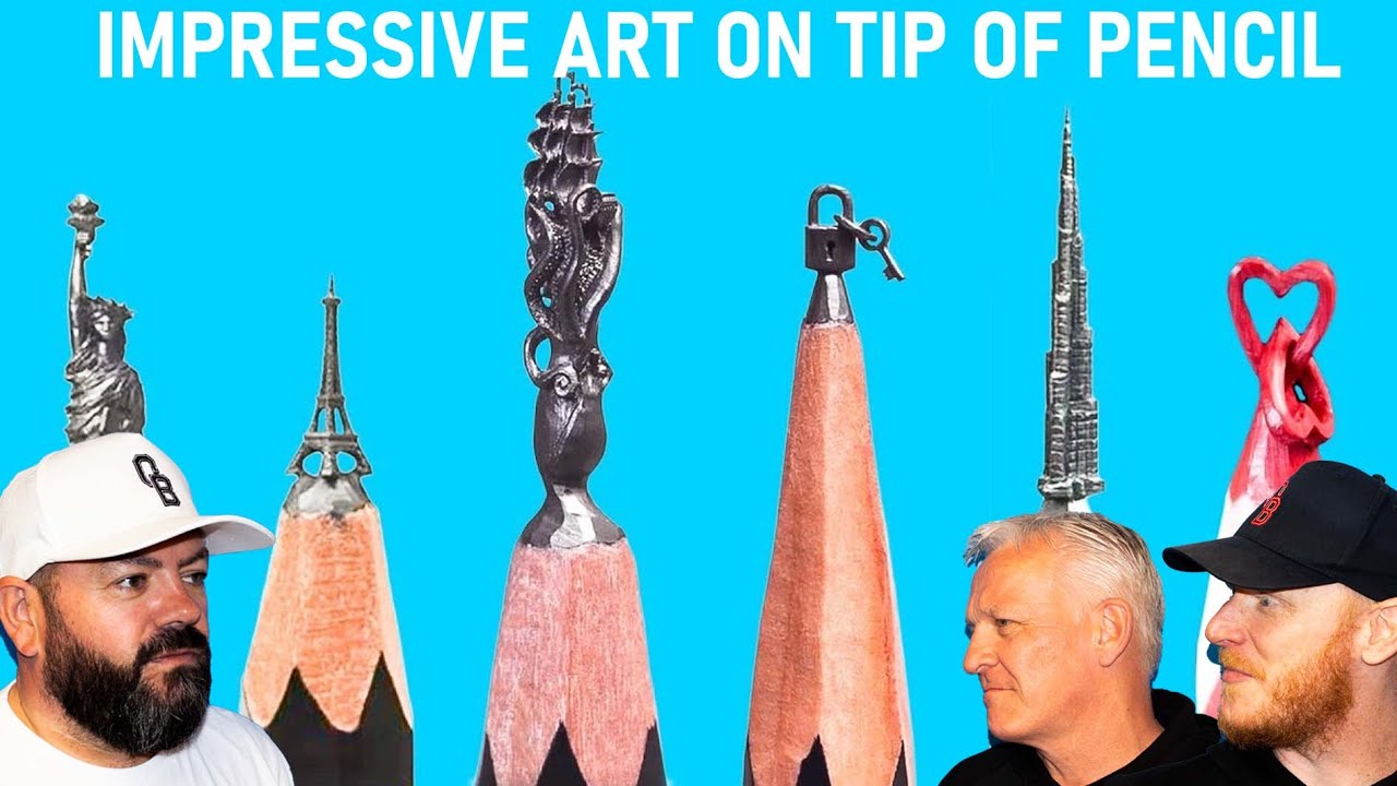 IMPRESSIVE ART ON THE TIP OF A PENCIL REACTION!! | OFFICE BLOKES REACT!!