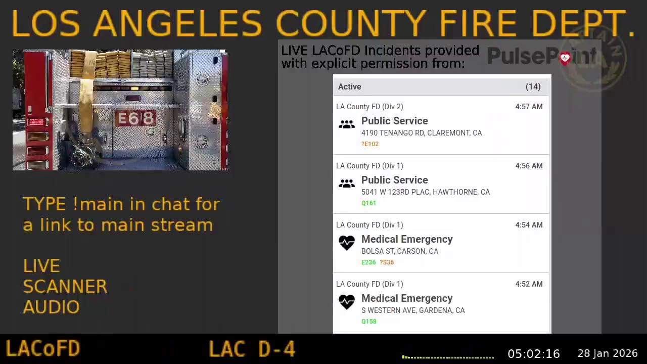 27-Jan-2026 Stream 9 - LACoFD - LA Captain - Ninth Scanner Feed ARCHIVE -  - Stream 9