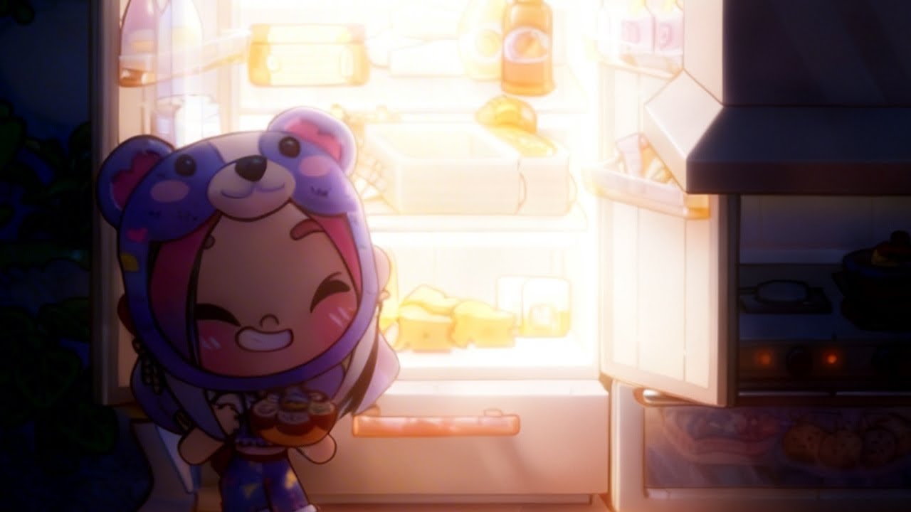 Assaltando a geladeira de madrugada 