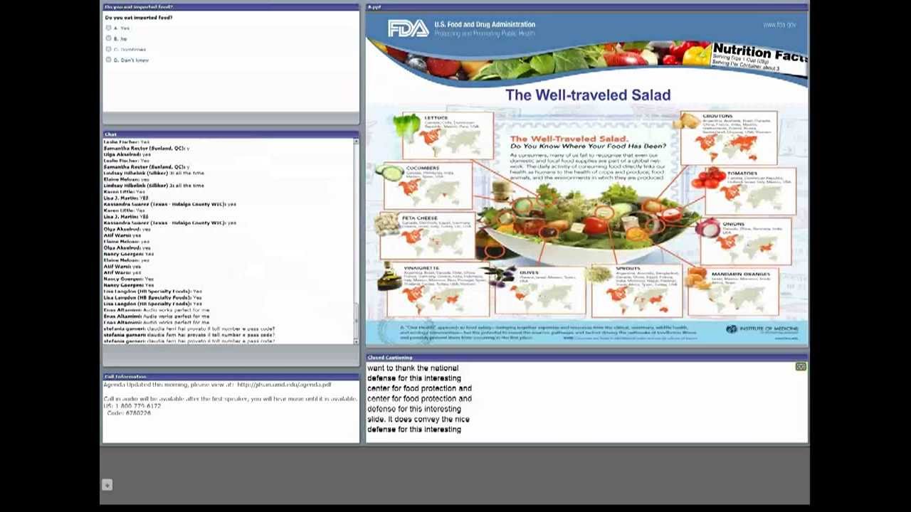 CFSAN/JIFSAN Food and Nutrition Webinar - International Activities