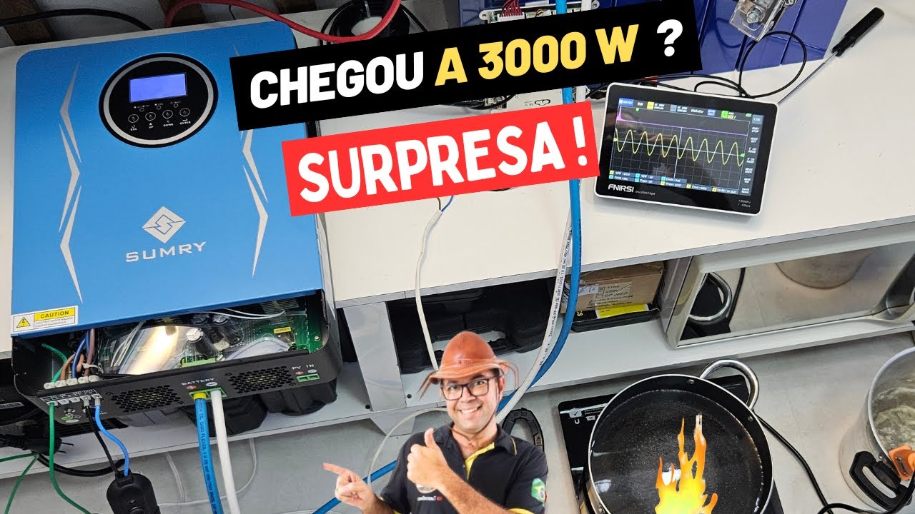 🔥Teste de Potência Inversor HÍBRIDO SUMRY SP-3200 OFF GRID ☀️🔌