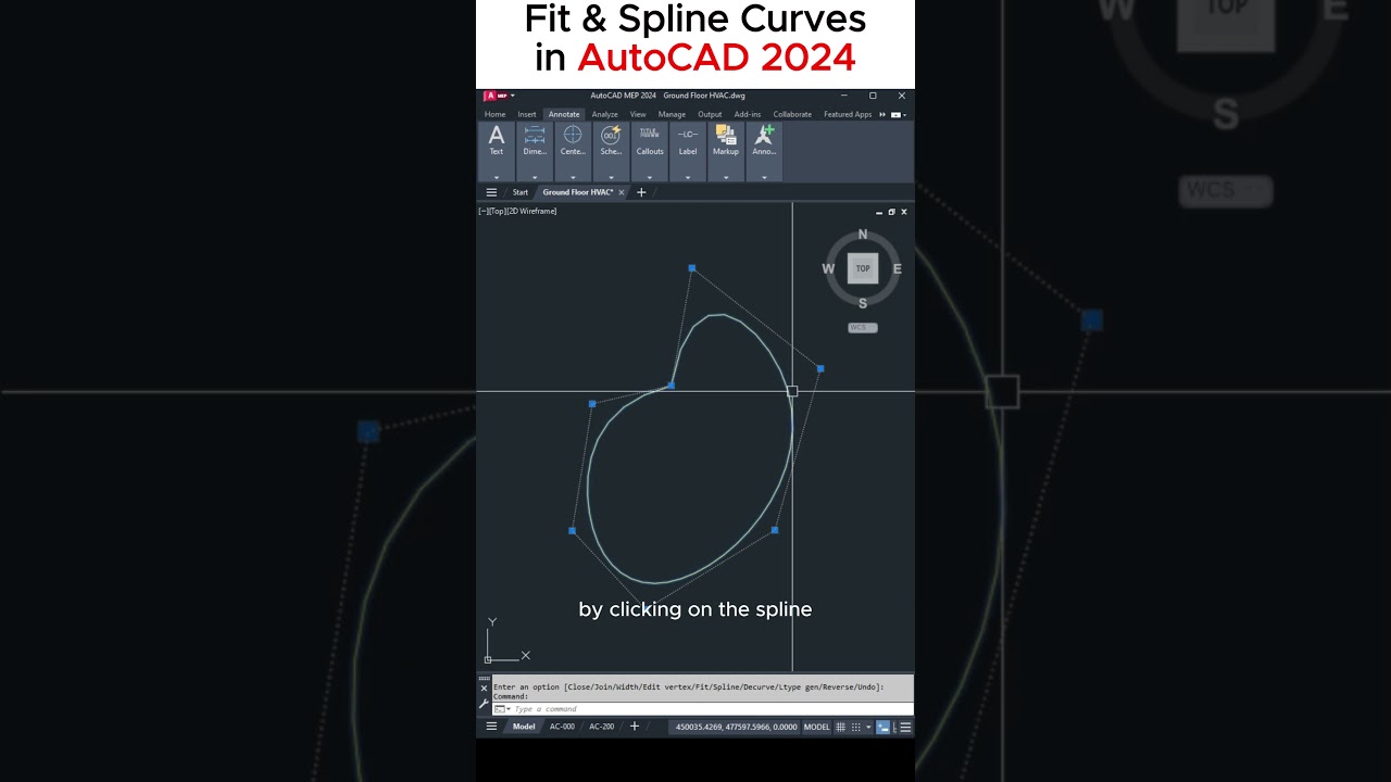 ✨FIT AND SPLINE CURVES  POLYLINES IN AutoCAD2024 #autocadtutorial #autocadtips #autocaddrawing