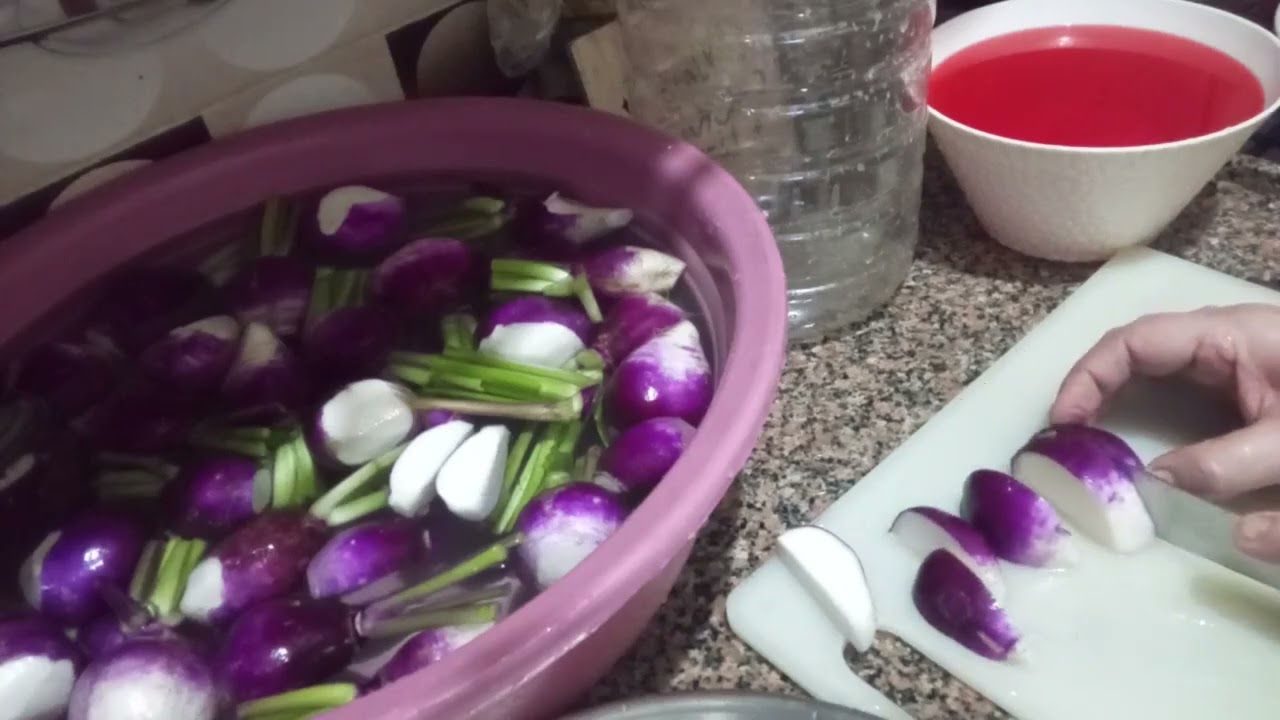 طريقه تخليل اللفت بكل سهوله واحلى من بتاع برا 