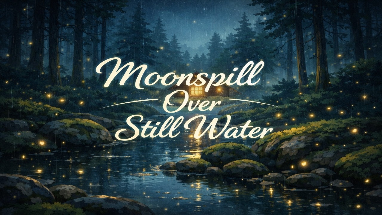 Moonspill Over Still Water 🌙💧 | Enchanted Forest Rain Ambience for Deep Sleep (No Vocals)