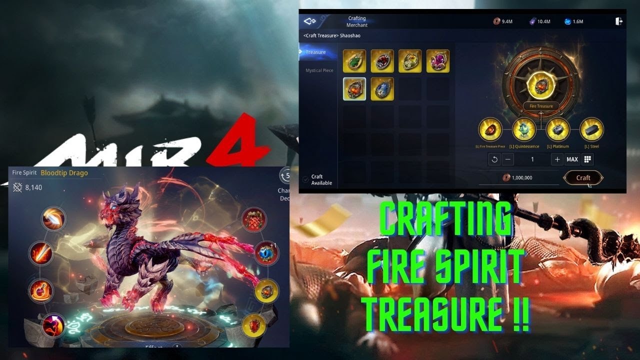 MIR4 CRAFTING LEGENDARY SPIRIT TREASURE !!! EJDERHAMIZI TREASURESİZ BIRAKMAK OLMAZ :)