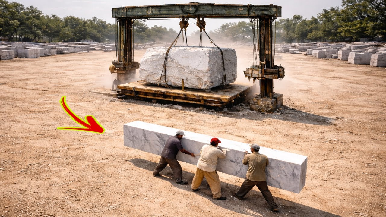How Marble Rocks Are Turned Into Perfect Slabs | Factory Process
