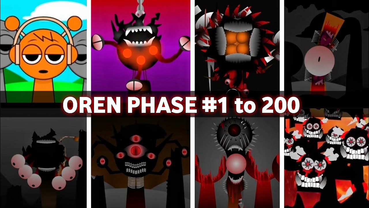 Incredibox - Sprunki phase 1 to 200 OREN in ALL Different Mods