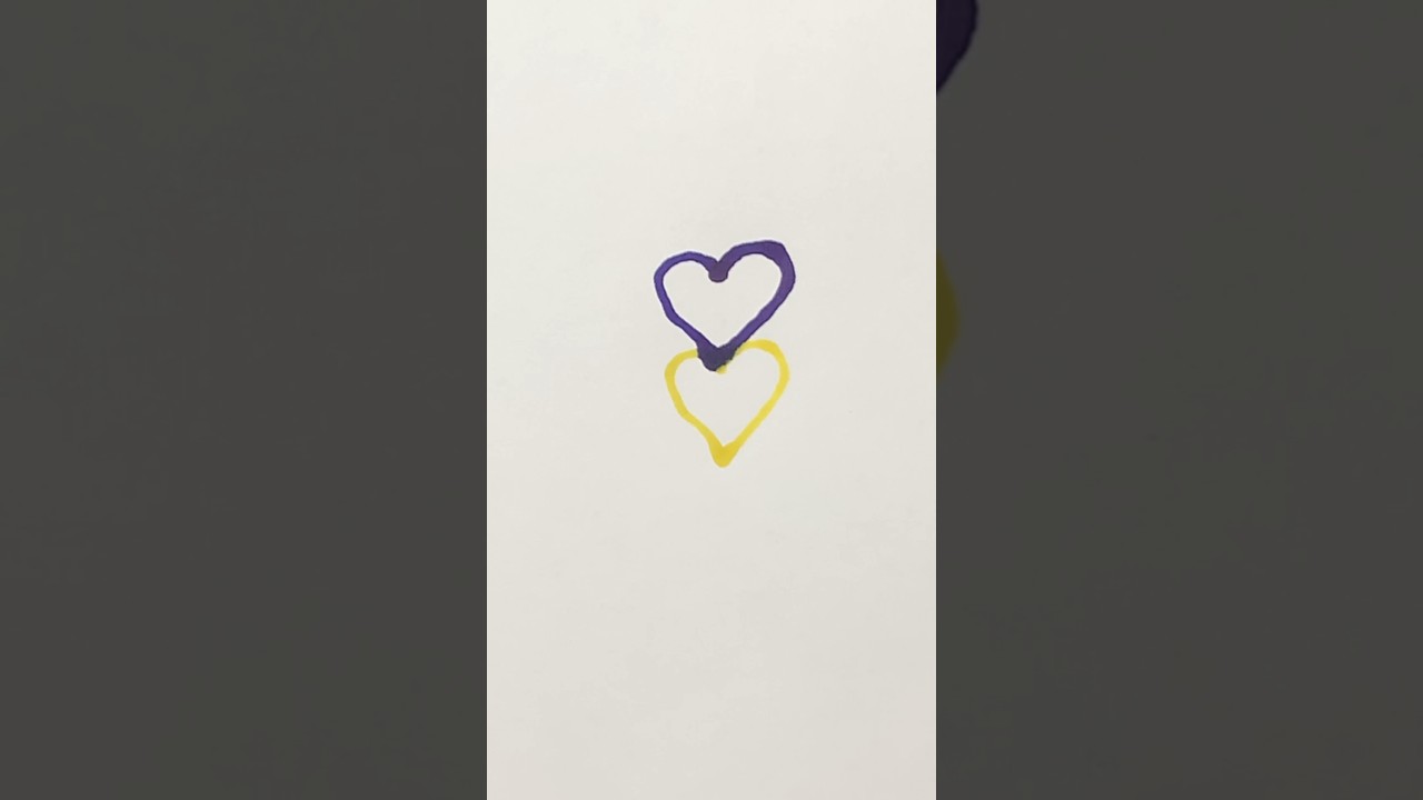 Draw double heart ❤️❤️#shorts #satisfying #drawing #heart