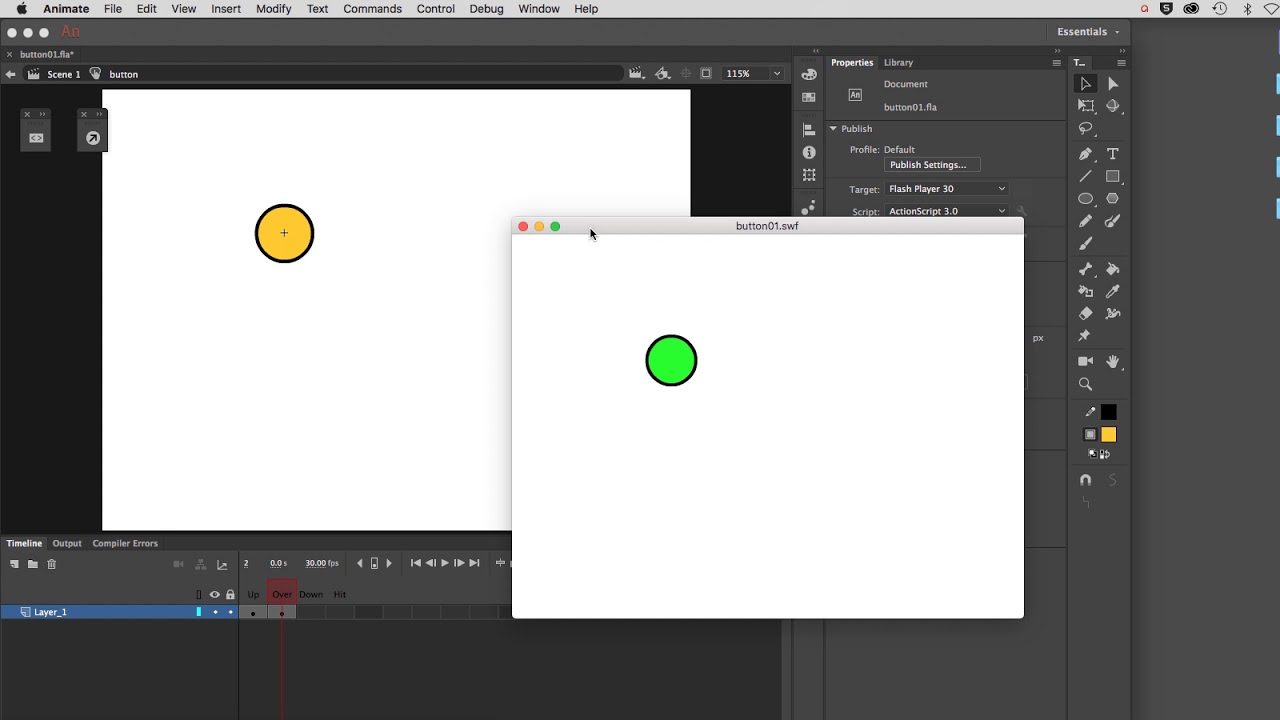 Animated Buttons in Adobe Animate