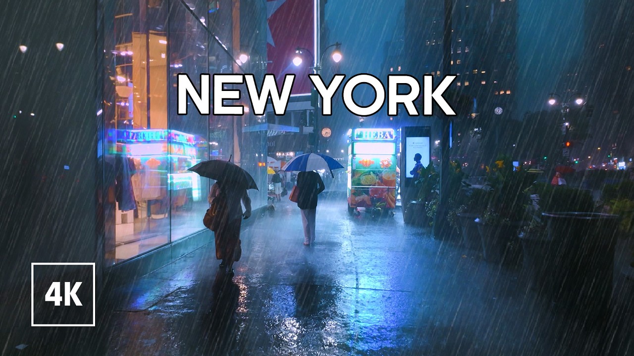 Severe Thunderstorm hits MANHATTAN ☔️ Walking in HEAVY RAIN in NEW YORK