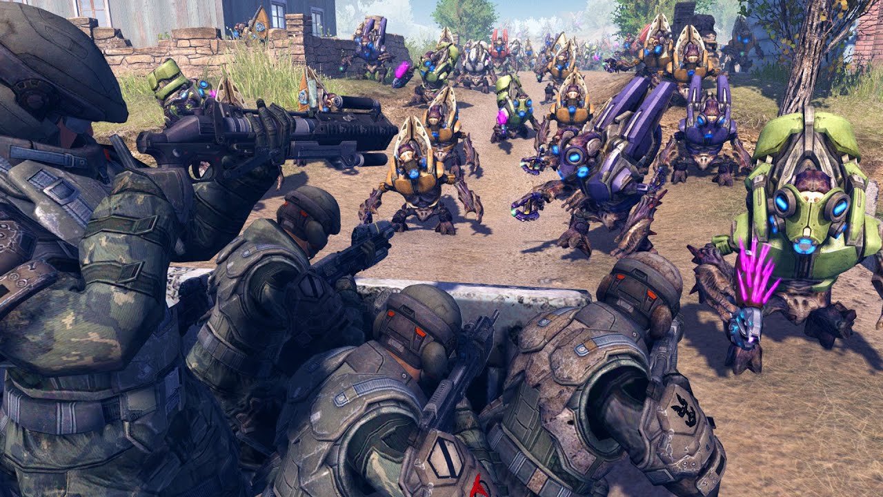 50 UNSC Marines VS 500 Covenant Grunts! - Call to Arms: Halo Mod Battle Simulator