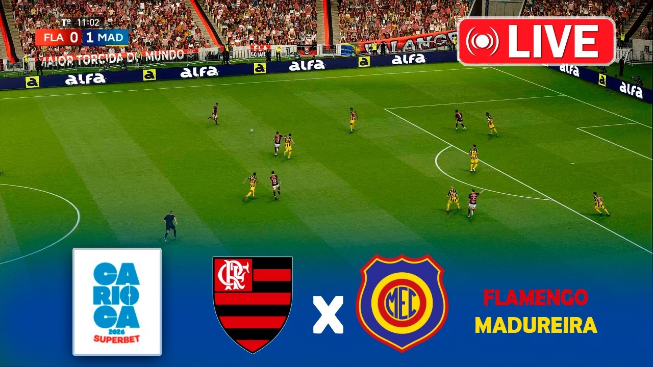 JOGO FLAMENGO x MADUREIRA AO VIVO HOJE | CARIOCÃO 2026 |  MELHORES MOMENTOS