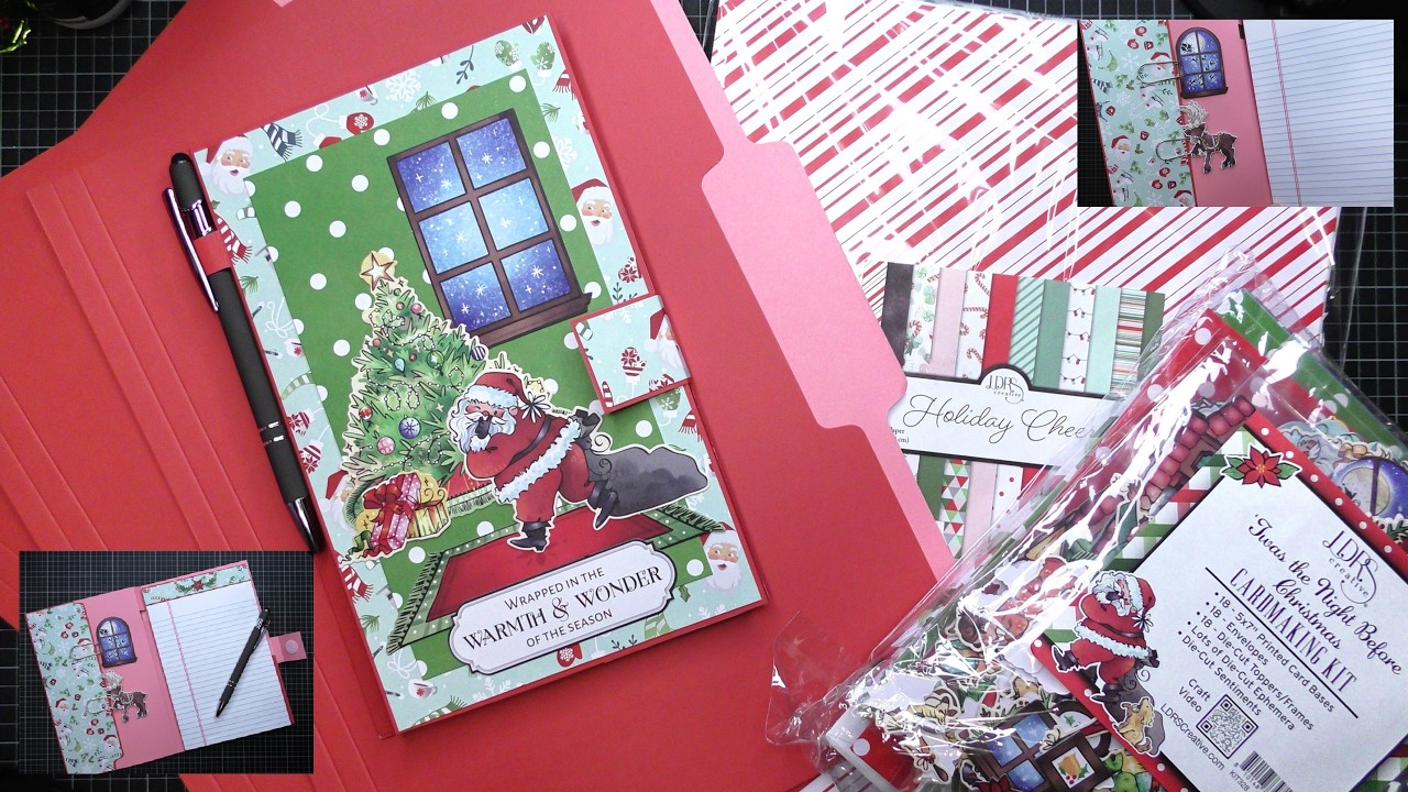 Paper Pad Organizer Folio Tutorial ft LDRS Creative Twas the Night Before Christmas Card Kit!