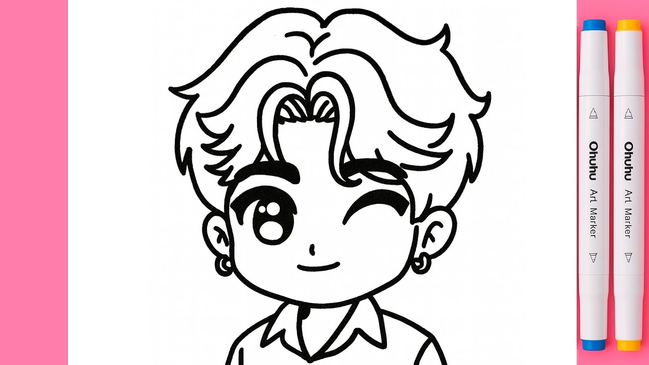 Dibujos fáciles – Cómo dibujar a Jinu de K-pop Demon Hunter paso a paso a lápiz ✏️🎤 | Tutorial 2025