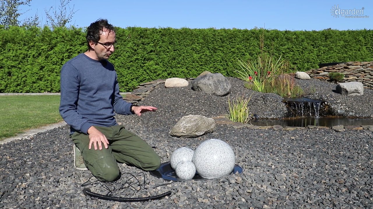 Aufbau Anleitung CLGarden Granit Springbrunnen 3 Kugeln SB1 3 Säulen SB2
