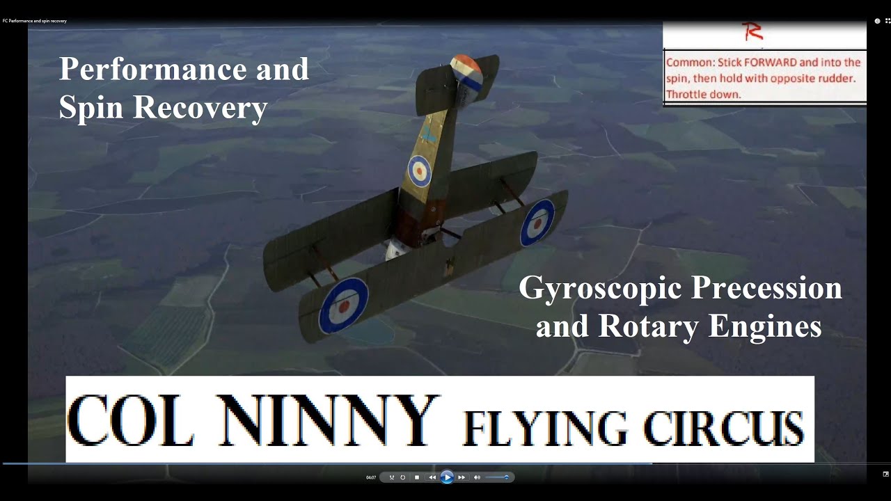(16) IL-2 and Flying Circus - Performance, Spin Recovery & Gyroscopic Precession of Rotary engines
