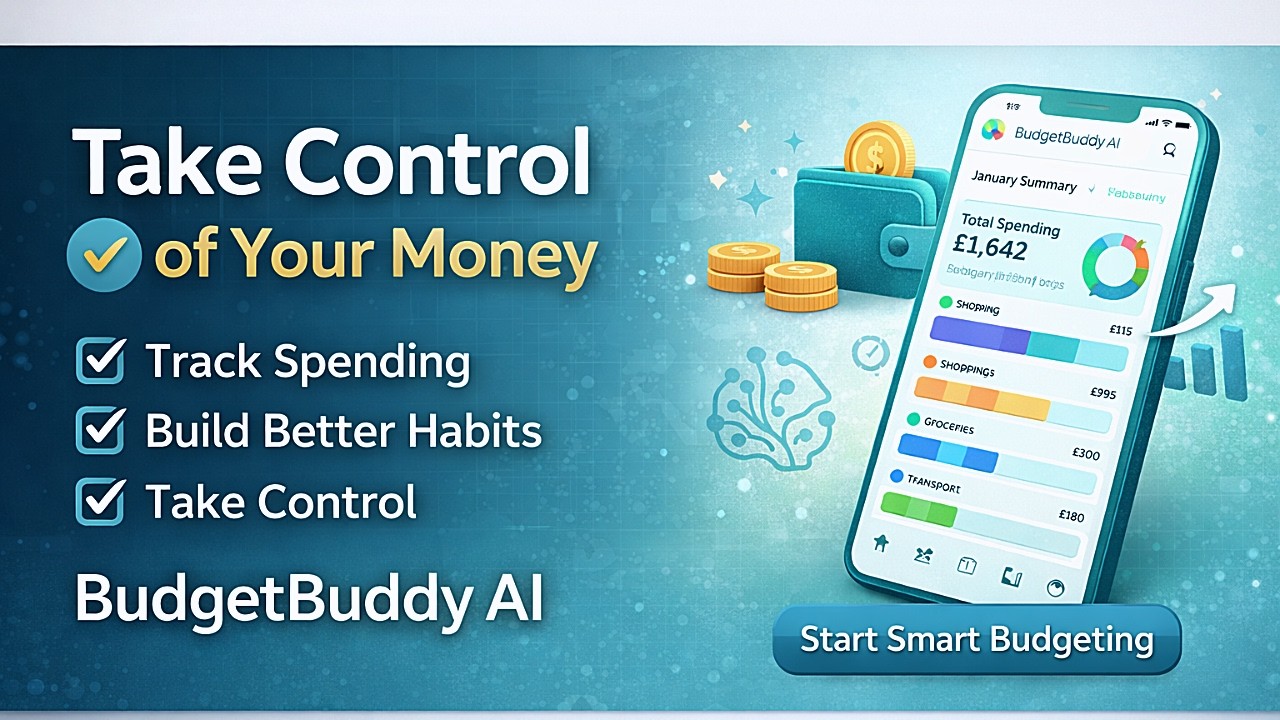 Take Control of Your Money with BudgetBuddy AI. “Money Made Simple with BudgetBuddy AI”