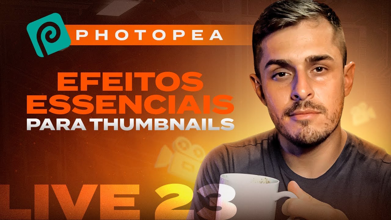 🔴AULA PHOTOPEA: EFEITOS E TÉCNICAS Para Fazer THUMBNAIL CHAMATIVA e Profissional [LIVE 23]