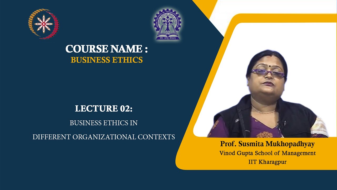 Lecture 2: Business Ethics in different organizational contexts