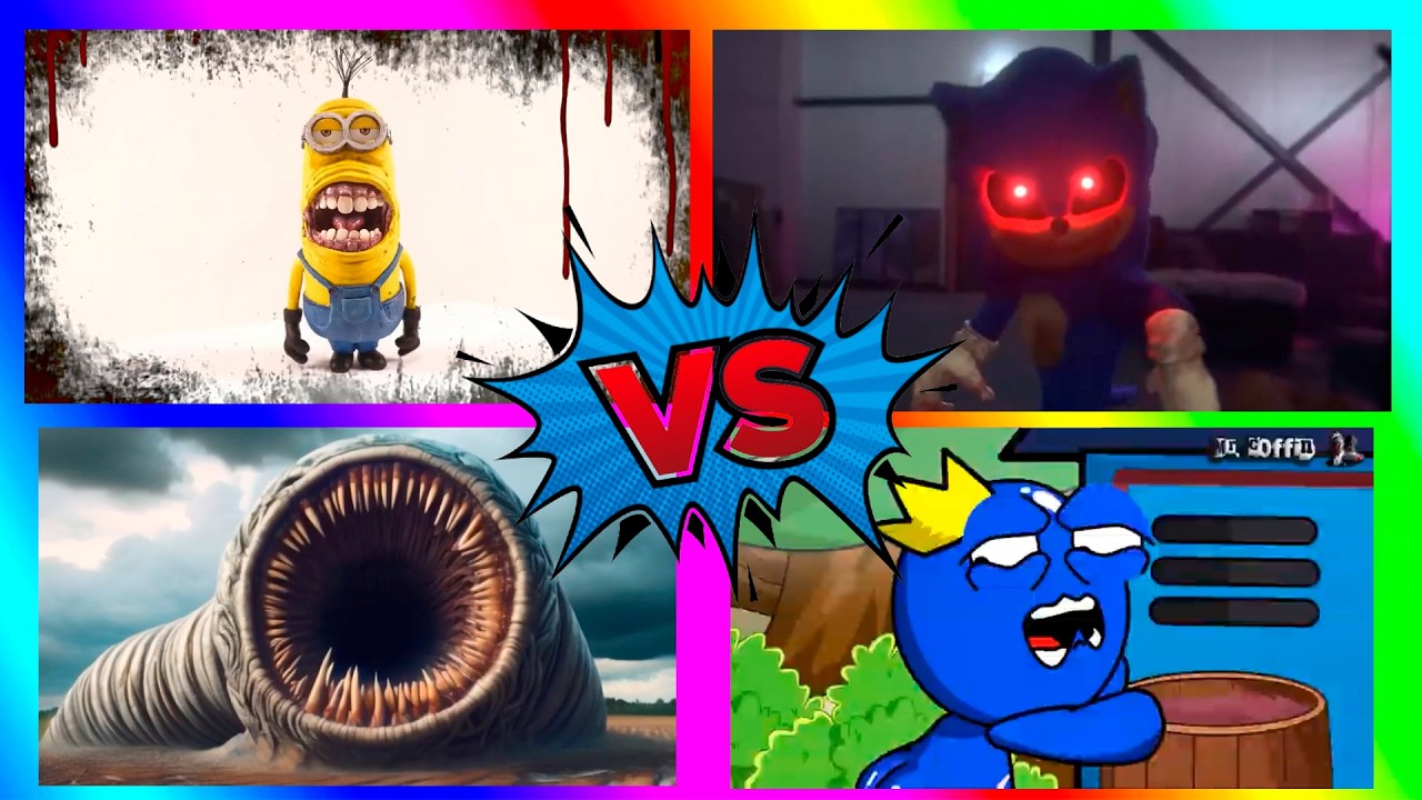 Evil Sonic vs Blood Minion vs Giant Worm 😱 VS Monster Tiles Hop Battle