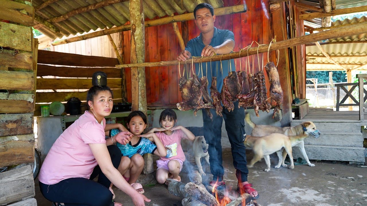 Process of Processing Smoked Meat, Measuring Wood for New Kitchen | Family Farm