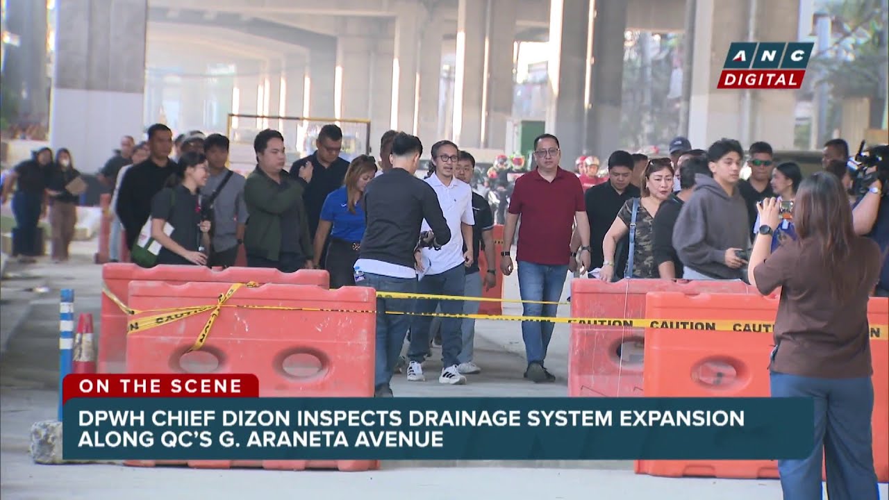 LOOK: DPWH chief Dizon inspects drainage system expansion along QC’s G. Araneta Avenue | ANC