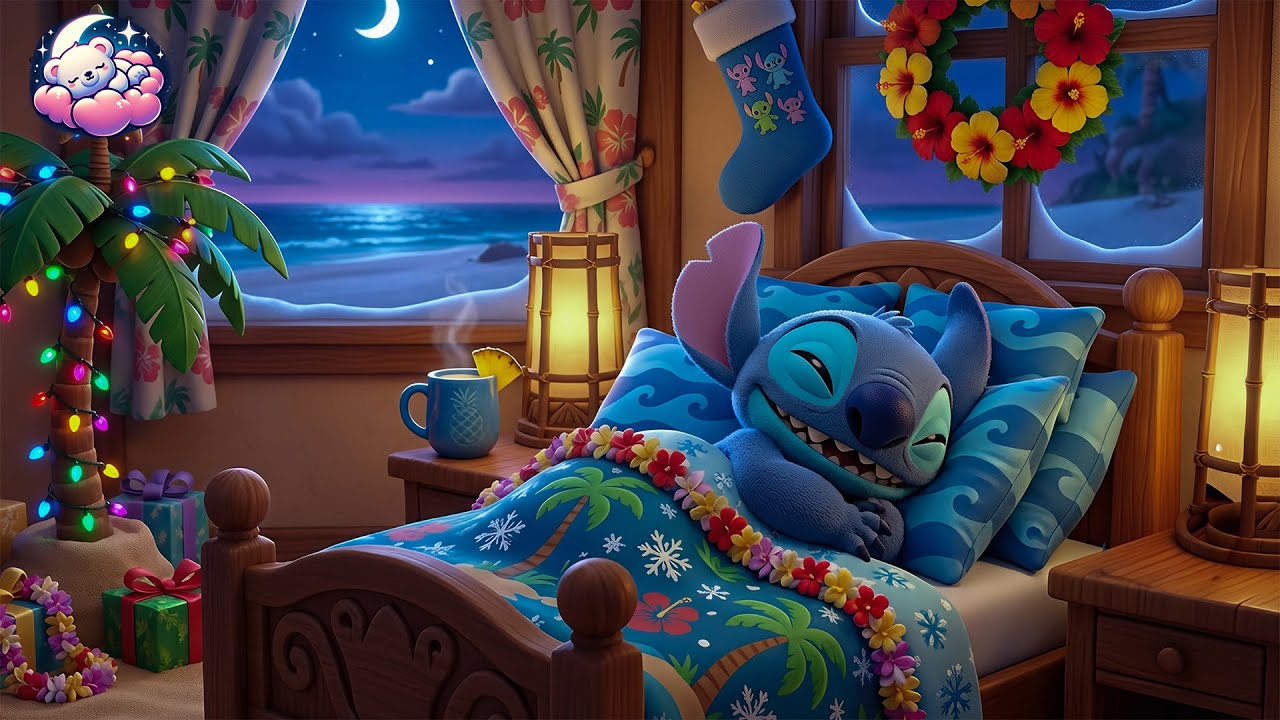 Stich's Peaceful Winter Room❄️ Soft Piano Instrumentals & Vintage Carols for Soft Holiday Awakening