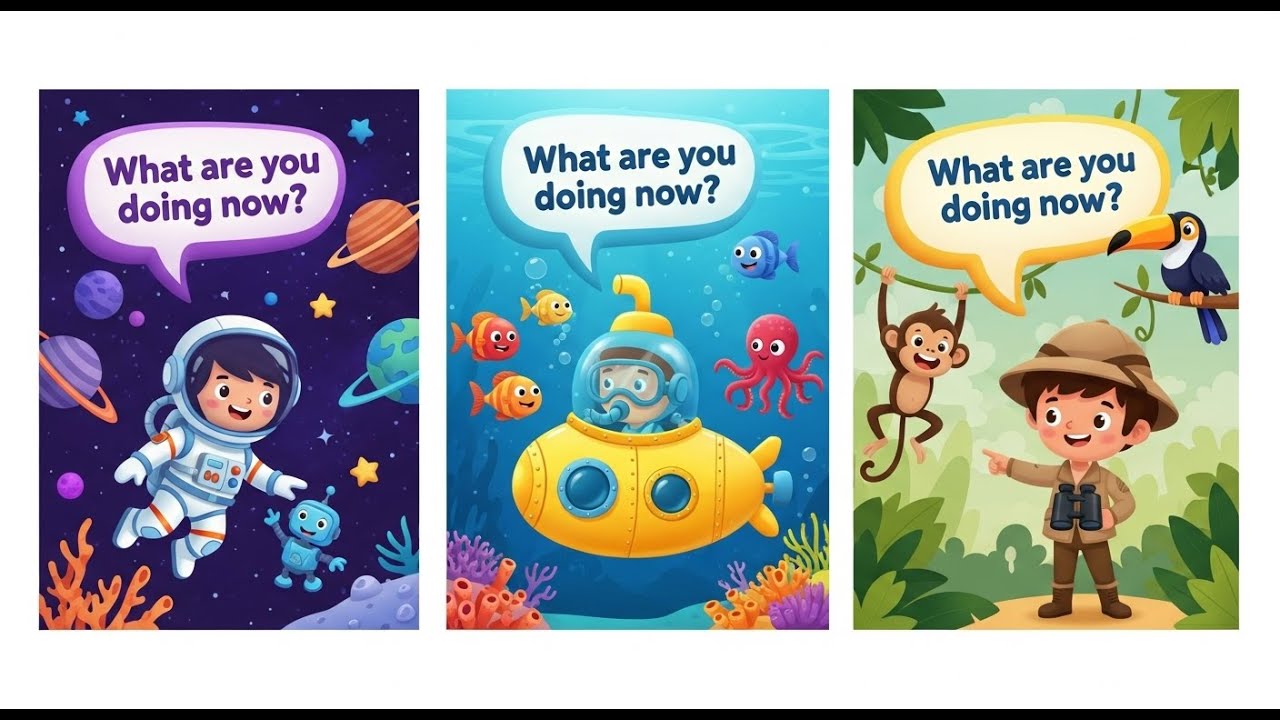 👉 What are you doing now? | 어린이 영어 노래 | 현재 진행형 | English Song for Kids | Learn to Speak in English